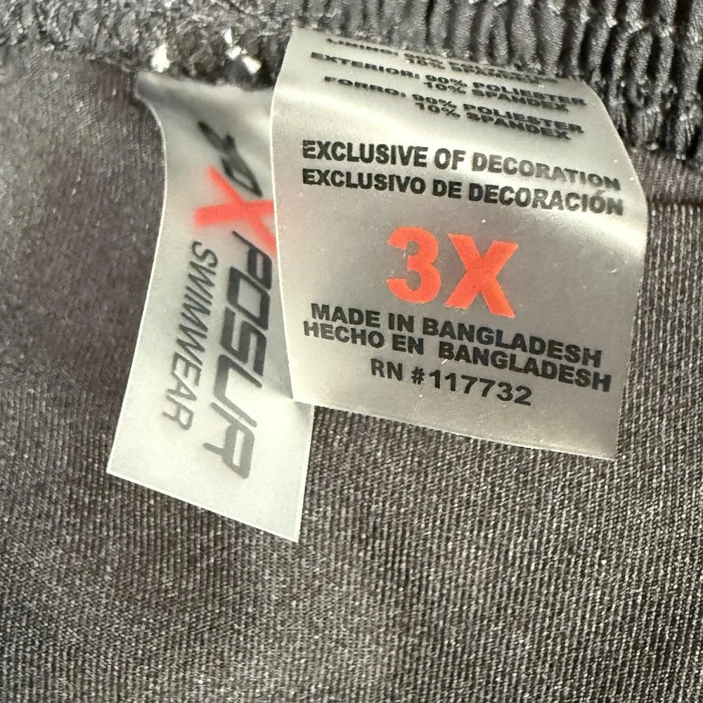 ZeroXposur Swim Shorts Mens 3XL Black Quick Dry UPF 30 Stretch Lined Pockets NWT